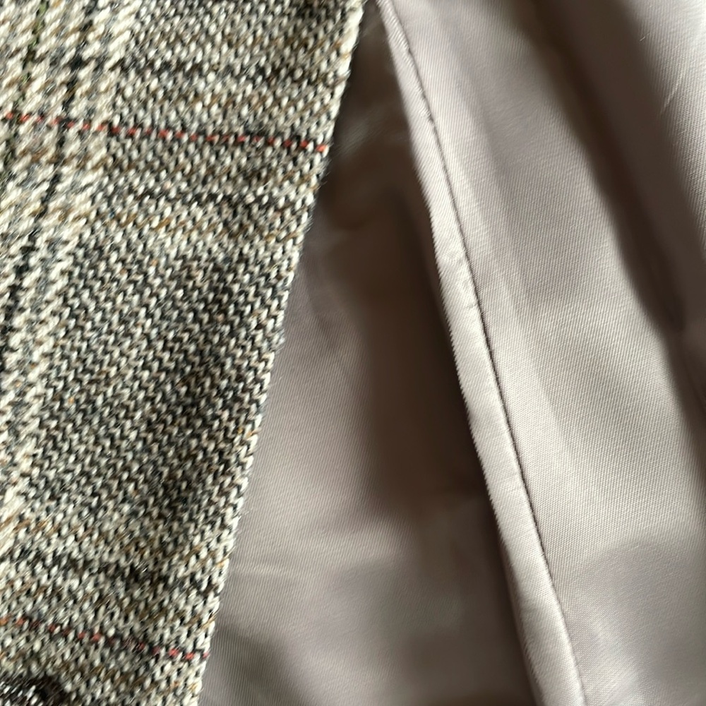 Brown plaid wool blazer
